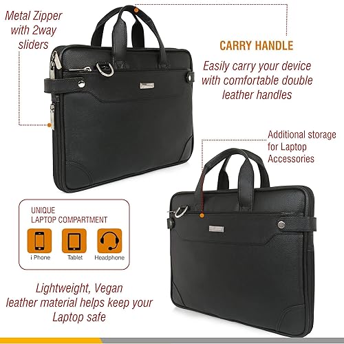 Zipline Office Faux Leather laptop bag for Men