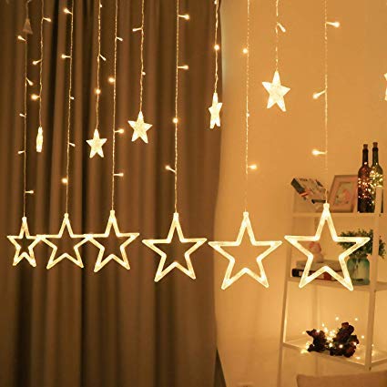 Desidiya 12 Stars 138 Led Curtain String Lights Window Curtain Lights