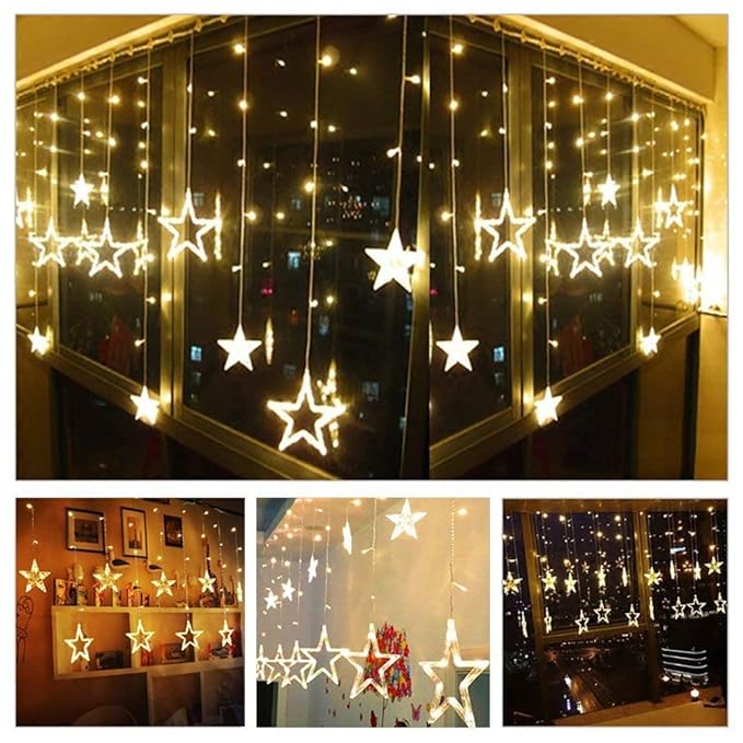 Desidiya 12 Stars 138 Led Curtain String Lights Window Curtain Lights