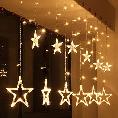 Desidiya 12 Stars 138 Led Curtain String Lights Window Curtain Lights