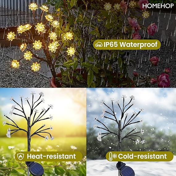 Homehop Solar Lights for Garden Outdoor Waterproof Decorative Flower Lamp