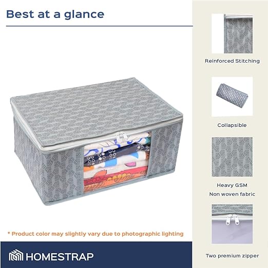 HomeStrap Set Of 6 Non-Woven Printed Cloth Storage Organizer