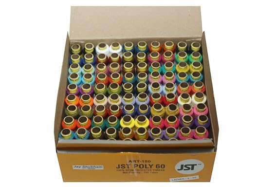 Jay Shubham Threads Polyester Sewing Thread 100 Tubes