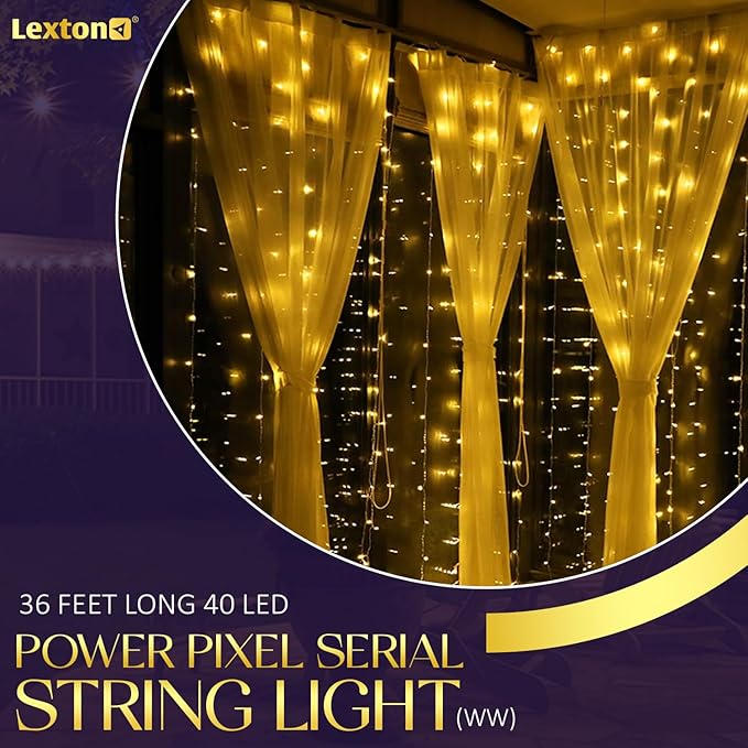 Lexton 36 Feet Long 40 LED Power Pixel Serial String/Fairy Light