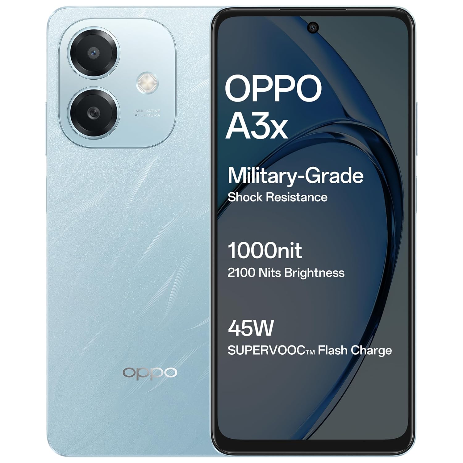 OPPO A3X 4G (Ocean Blue, 4GB RAM, 64GB Storage) Smartphone