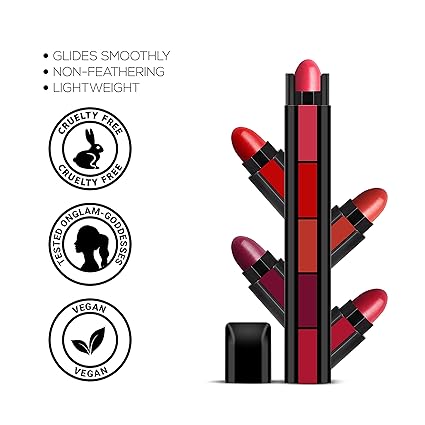 RENEE Fab 5 5-in-1 Lipstick 7.5gm | Five Shades In One