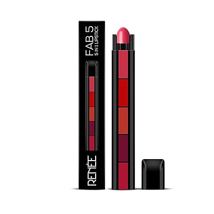 RENEE Fab 5 5-in-1 Lipstick 7.5gm | Five Shades In One