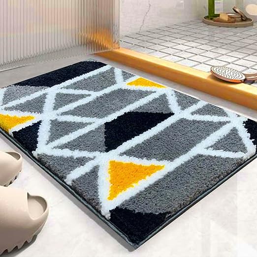 Roseate Mosaic Super Soft (40x60 cm) Microfibre 2000 GSM Bath Mat