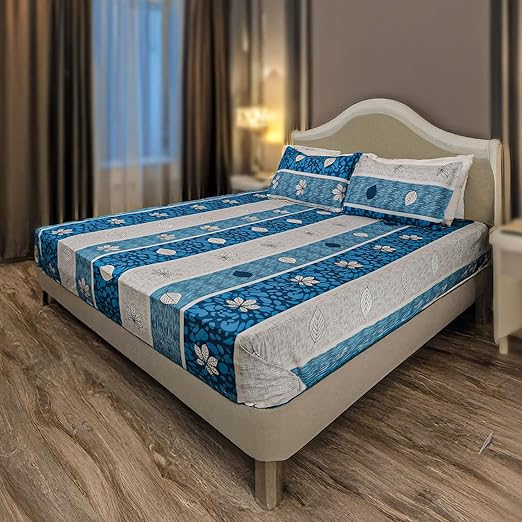 Status Contract Cotton Rich Double Bedsheet with 2 Pillow Covers