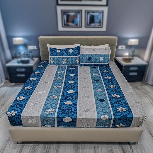 Status Contract Cotton Rich Double Bedsheet with 2 Pillow Covers