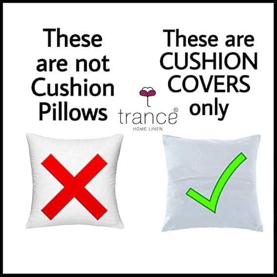 Trance Home Linen Cotton Cushion Covers Only for Sofa & Diwan