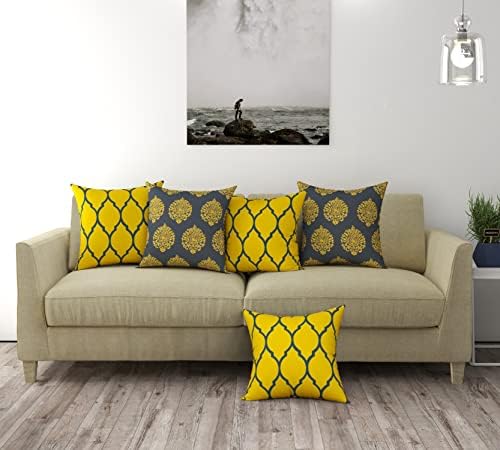 Trance Home Linen Cotton Cushion Covers Only for Sofa & Diwan