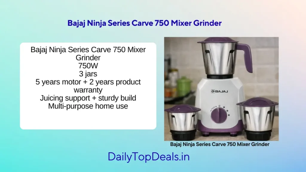 Bajaj Ninja Series Carve 750 Mixer Grinder