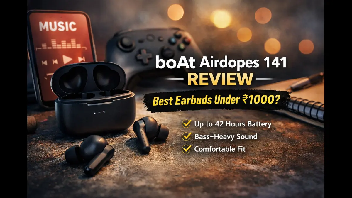 boAt Airdopes 141 Review (2026) – Kya Ye Best Earbuds Under 1000 Hai? 1 best earbuds under 1000 wireless earbuds case open battery indicator